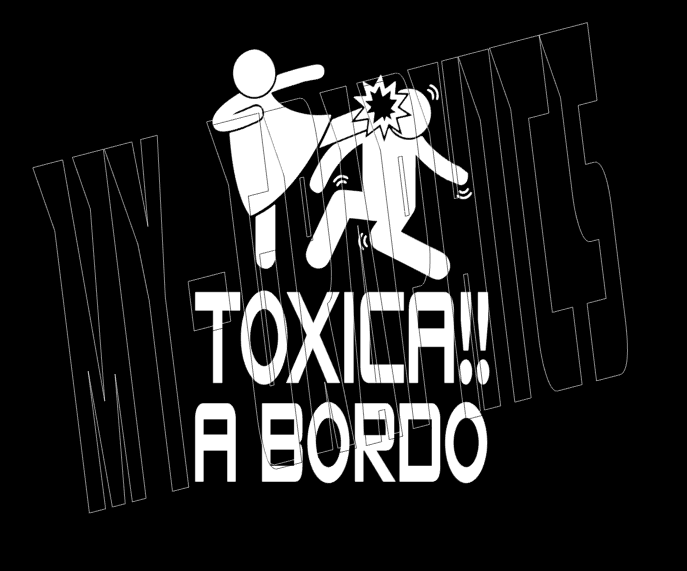 TOXICA A BORDO ICON WHITE VINYL DECAL 
